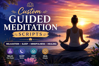 write a custom guided meditation script for relaxation, sleep, mindfulness