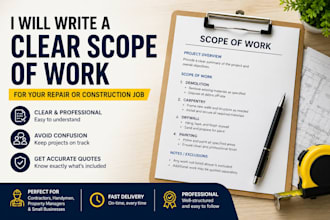 write a clear scope of work for your repair or construction job