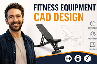 fitness equipment cad, gym product modeling, sports gear prototype render pro 3d