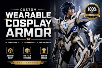 create custom 3d cosplay anime prope wearable amor, eva foam cosplay