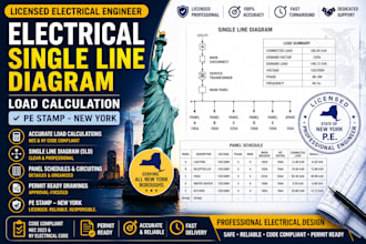 electrical single line diagram load calculation pe stamp new york