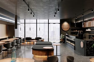 design and render 3d interior design for homes, kitchens, offices, bars render