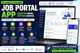 develop job portal app, job hunting app, job searching app, ai recruitment app