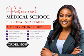 edit personal statement, eras, residency, cv, medical fellowship application