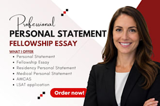 edit personal statement, eras, residency, cv, medical fellowship application