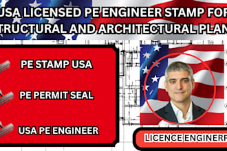 usa licensed pe engineer stamp for structural and architectural plans