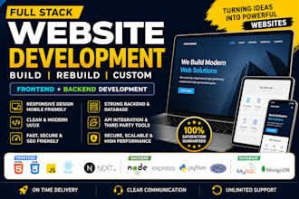 build rebuild custom website development full stack front end back end develope