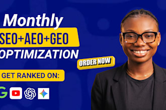 complete monthly website on page GEO aeo local ai visibility ai SEO optimization