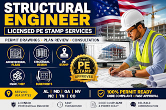 permit drawings with licenced engineer stamp alabama,maryland and georgia