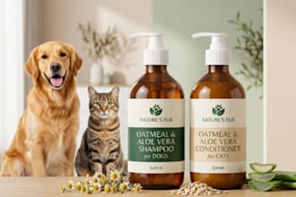 formulate natural dog and cat shampoo for sensitive skin and  anti itch care