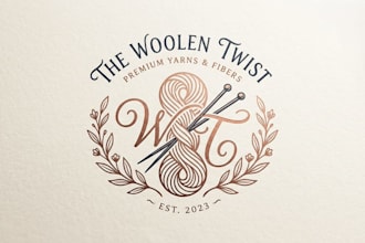design a creative and elegant yarn logo for your brand