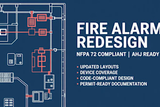 update and redesign fire alarm drawings per nfpa 72 after renovation