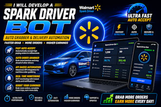 create a spark driver delivery bot with instant order detection