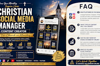 be your christian social media manager content creator for church or ministry