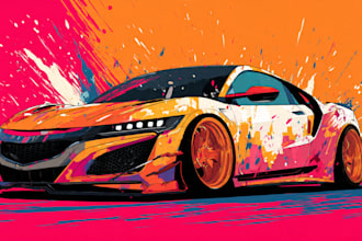 make amazing vector car portrait form