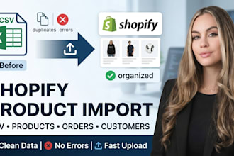 import products customers orders to shopify store with clean data migration