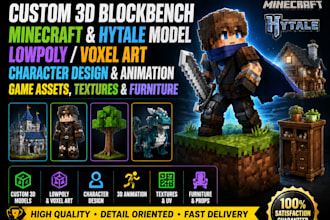 create minecraft 3d models textures animations character designs in blockbench