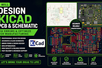 design kicad pcb and schematic fix errors and optimize for manufacturing