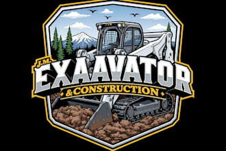 design a powerful excavator, construction, or heavy equipment logo