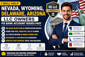 help nevada wyoming delaware arizona llc owners fix bank account issues fast