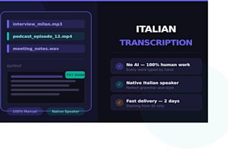 trascribe italian video and audio accurately