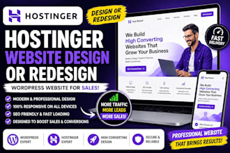 hostinger website design or redesign hostinger wordpress website for sales