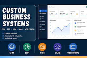 develop custom CRM, erp, saas, hrm, and web portal systems