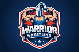 create a powerful boxing logo with gloves and mascot style
