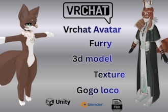 design stunning 3d character models, vrchat avatars, vtuber characters