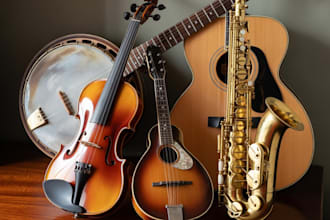 deliver banjo, violin, mandolin, guitar, saxophone, for your track and projects