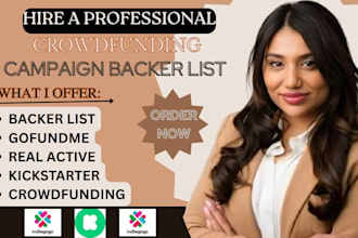 generate real active crowdfunding backer list for kickstarter and indiegogo