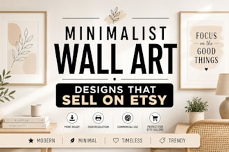 design minimalist printable wall art and quote posters for etsy shop