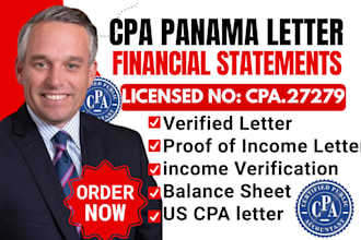 provide cpa letter cpa financial statement us cpa letter panama cpa letter sign