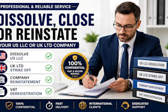 disslove close or reinstate your US llc or UK ltd company strike off