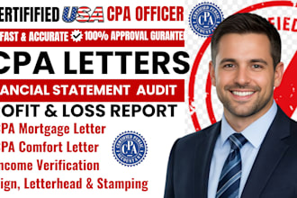 sign CPA letter, CPA financial audit, notary, income statement, financial review