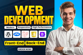 do website development as full stack web developer, front end, backend developer