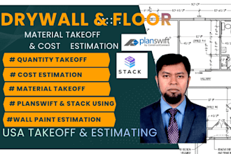 do drywall, floor takeoff and cost estimate plan swift,stack