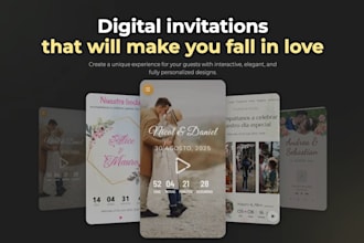 design a modern digital wedding invitation