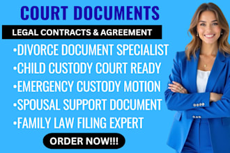 prepare court ready documents for divorce and child custody