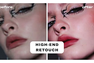 do high end photo retouching and skin smoothing
