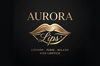 design a luxurious and elegant lips logo for your lipstick brand