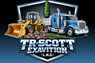 create a professional excavator logo for your construction business