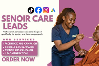 run senior care ads for 500 senior care leads facebook ads google ads tiktok ads