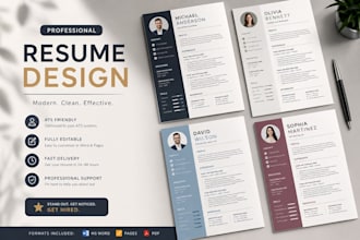 design a professional resume CV ats friendly to help you get hired fast