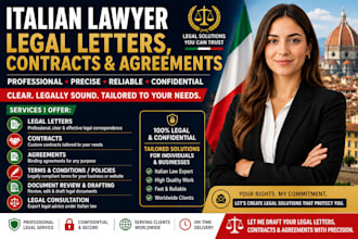write legal letters, contracts, and agreements as an italian lawyer