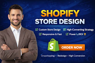 bulid shopify ecommerce website design dropshipping store setup andcustomization