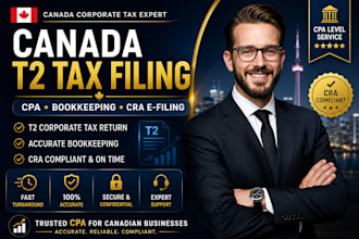 prepare and efile t2 corporate tax return with CPA support