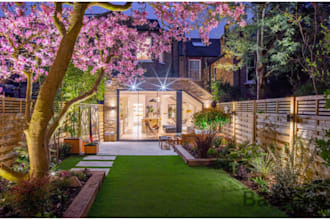 design backyard landscape design 2d floor plan, blueprints and 3d rendering