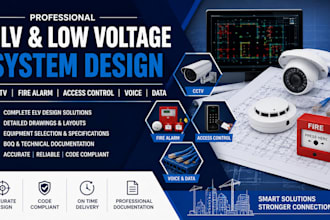 provide elv design, low voltage, cctv, fire alarm, and data systems