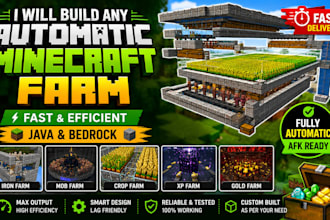 build any automatic minecraft farm fast and efficient java bedrock